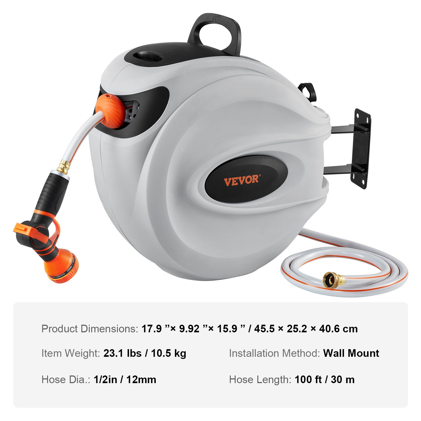 RetractableGarden Hose Reel 100ft/30m.