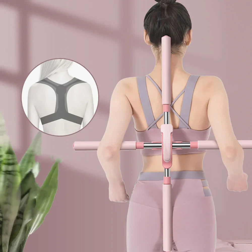Adjustable Posture Corrector Stick for Back Support & Alignment – Yoga & Home Fitness Tool